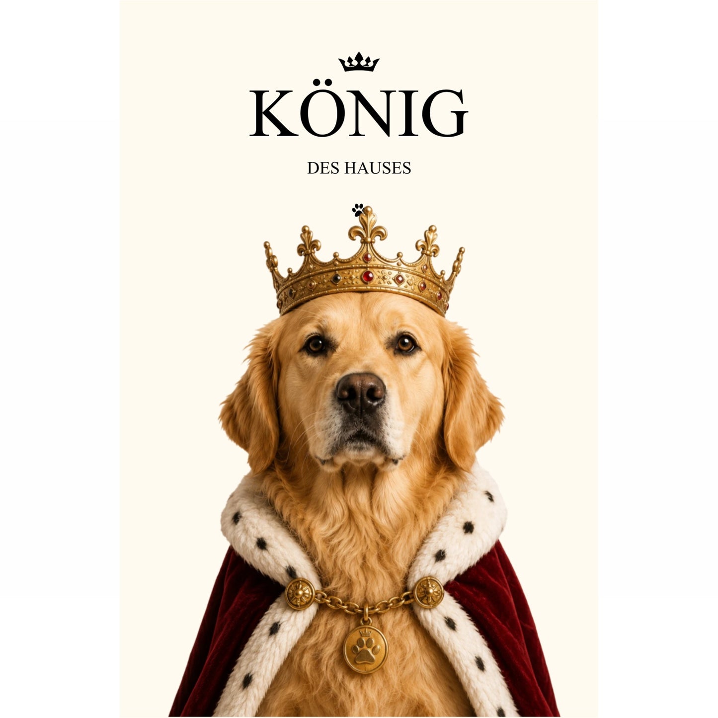 König mit Fell – Personalisiertes Hundeschild mit Namen