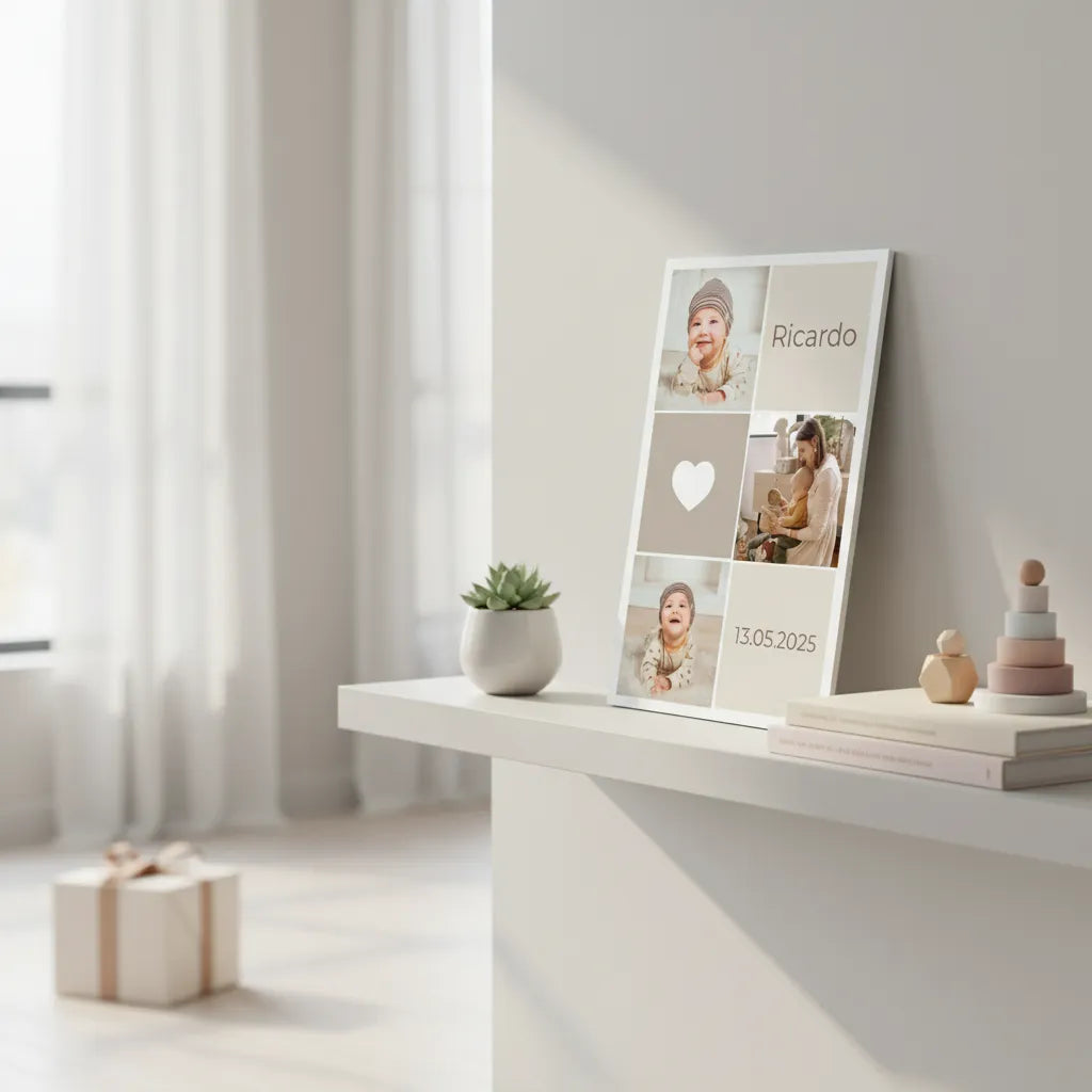 Baby Geburts Schild Modell Ric – Personalisiert mit Name, Datum & Geburtsdaten
