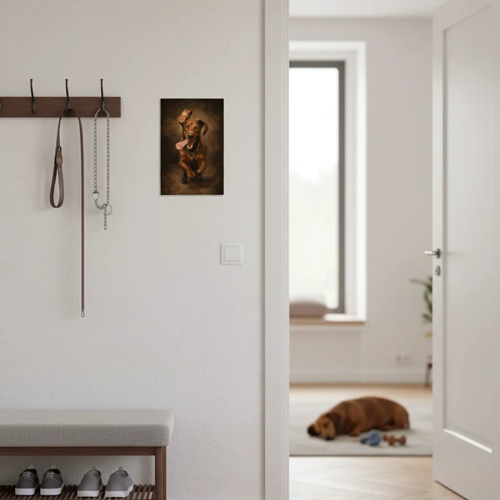 Personalisiertes Hunde-Schild im Gemälde-Stil – Dein Foto als edles Kunstwerk