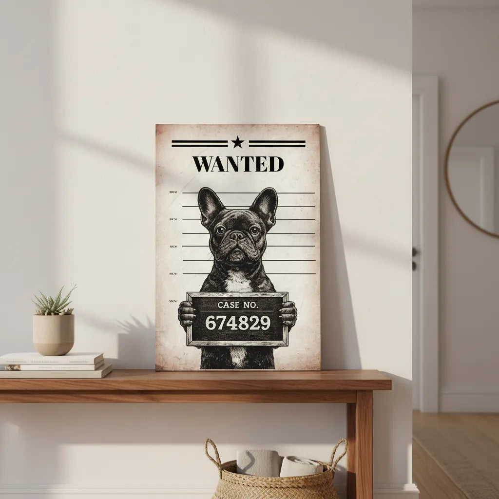 Wanted Hundeschild – Personalisiert mit Foto & Fallnummer