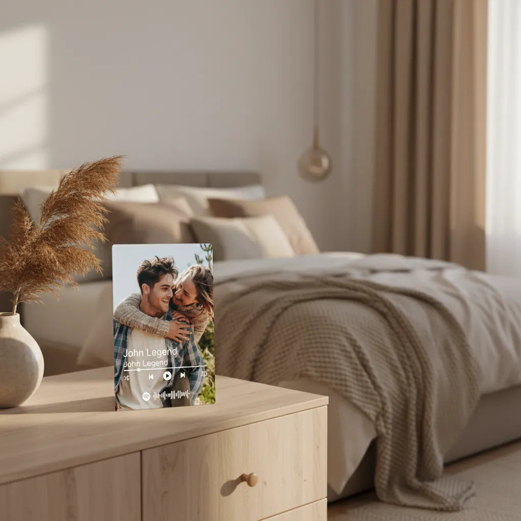 Personalisierte Musiktafel mit Foto & QR Code – Euer Lieblingssong