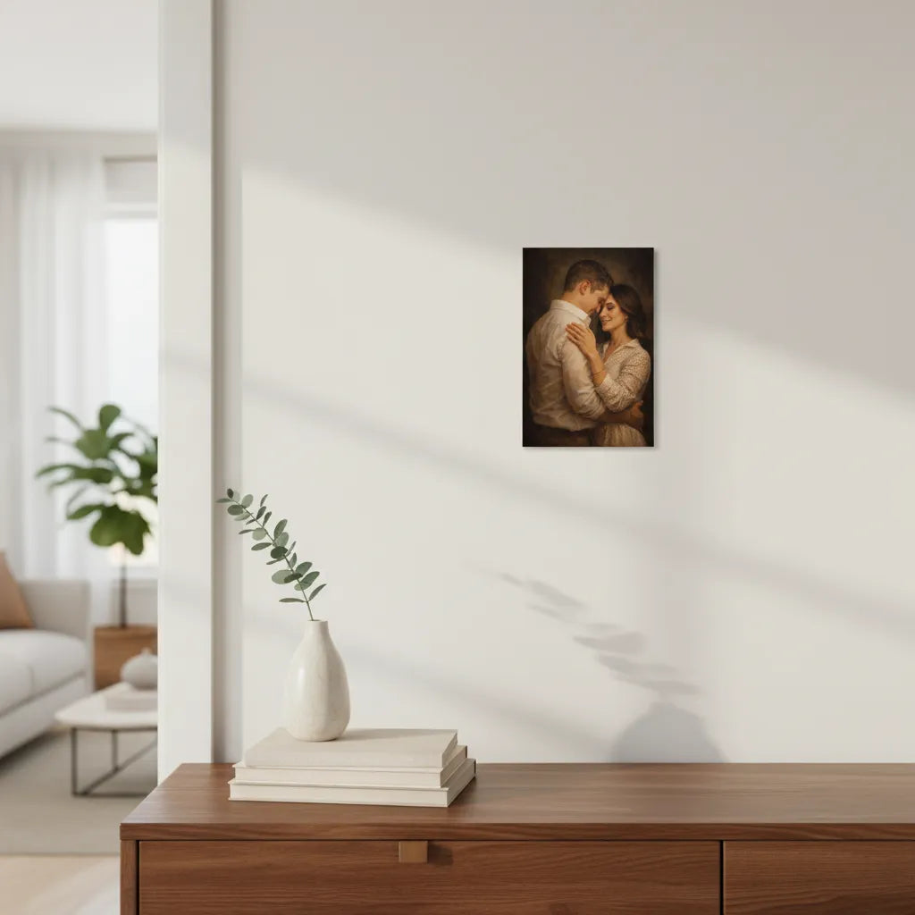 Personalisiertes Paar-Schild im Gemälde Stil – Dein Foto als Kunstwerk