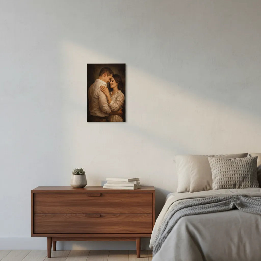 Personalisiertes Paar-Schild im Gemälde Stil – Dein Foto als Kunstwerk