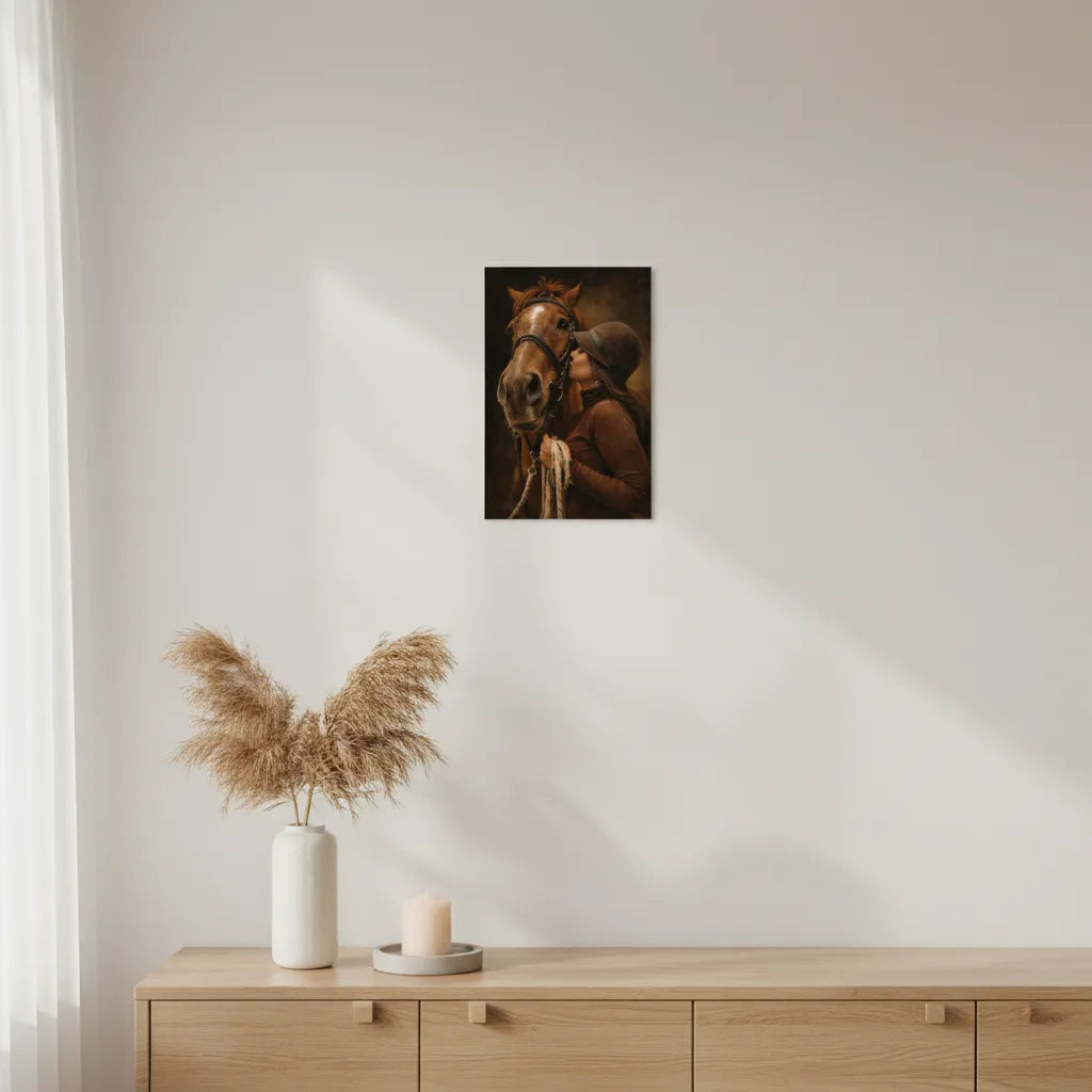 Personalisiertes Pferde-Schild im Gemälde-Stil – Dein Foto als liebevolles Kunstwerk