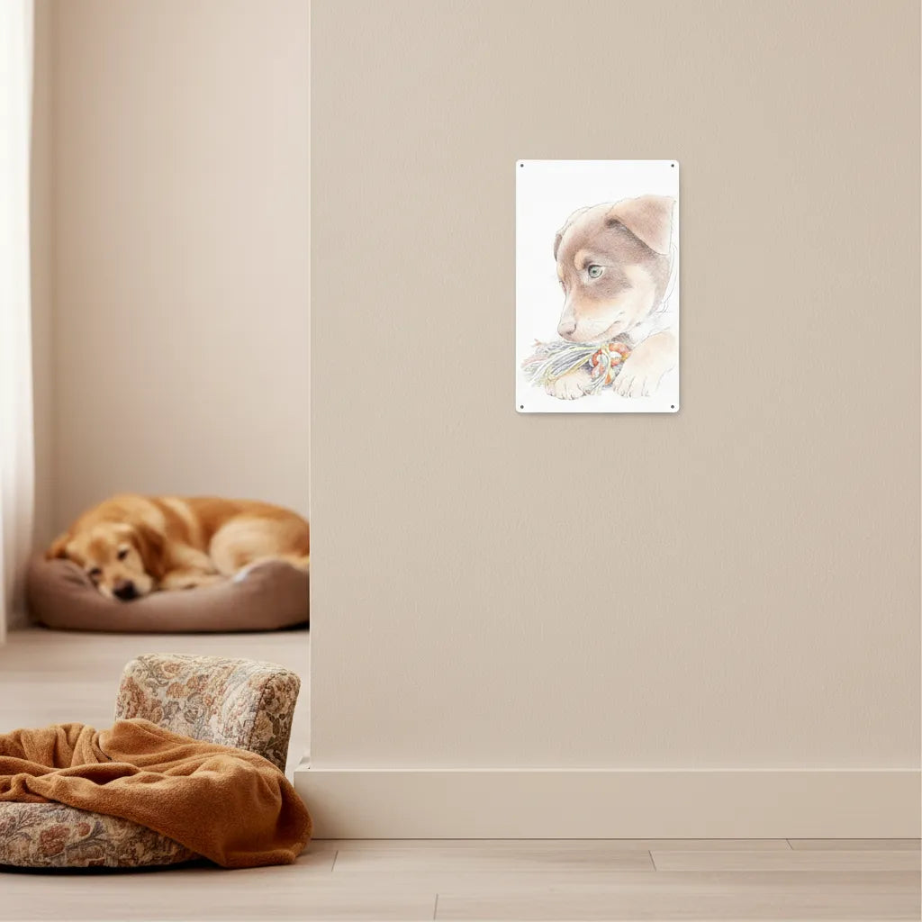 Personalisiertes Hunde-Schild im Bleistift-Stil – Dein Foto als handgezeichnetes Kunstwerk