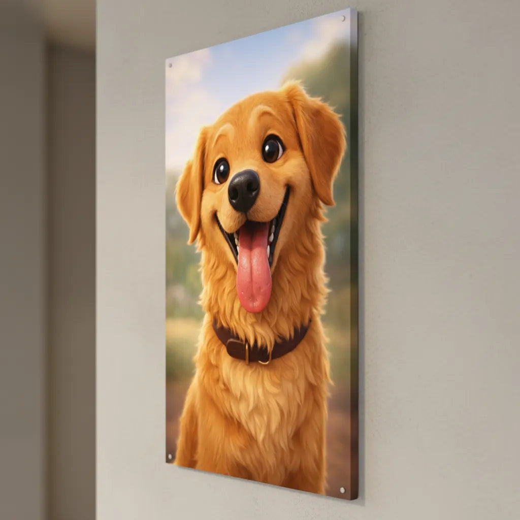 Personalisiertes Hunde-Schild im Cartoon-Stil – Dein Foto als Zeichentrick
