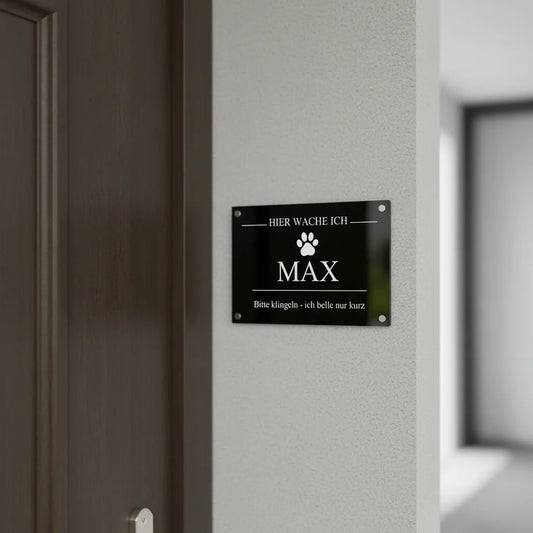 Hundeschild Modell Neo – Personalisiert für Haustür & Garten