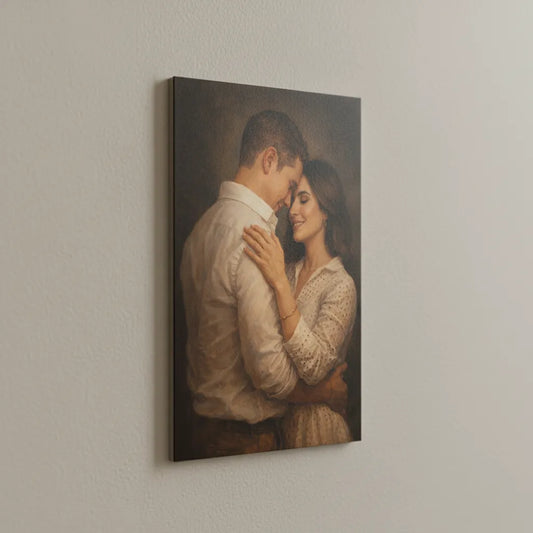 Personalisiertes Paar-Schild im Gemälde Stil – Dein Foto als Kunstwerk