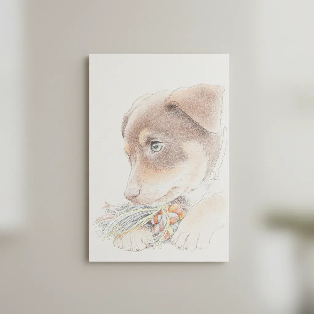Personalisiertes Hunde-Schild im Bleistift-Stil – Dein Foto als handgezeichnetes Kunstwerk