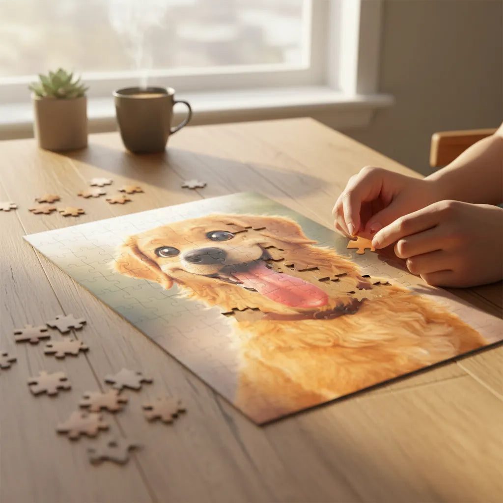 Personalisiertes Hunde Cartoon Puzzle – Dein Foto als Zeichentrick