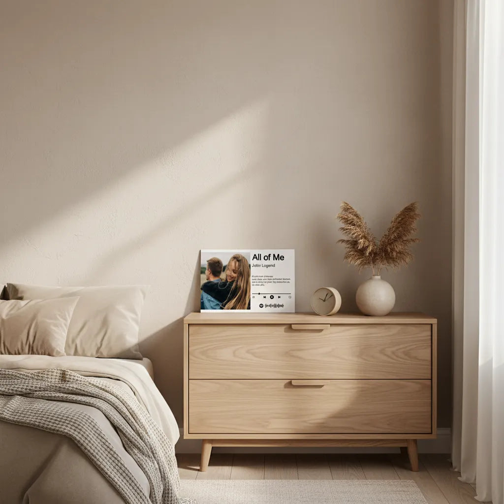 Personalisierter Song QR Code mit Foto – Euer Lieblingslied auf Alu Weiß
