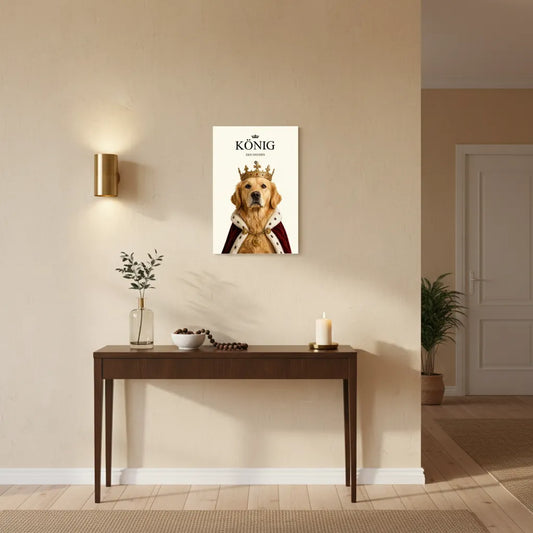 König mit Fell – Personalisiertes Hundeschild mit Namen