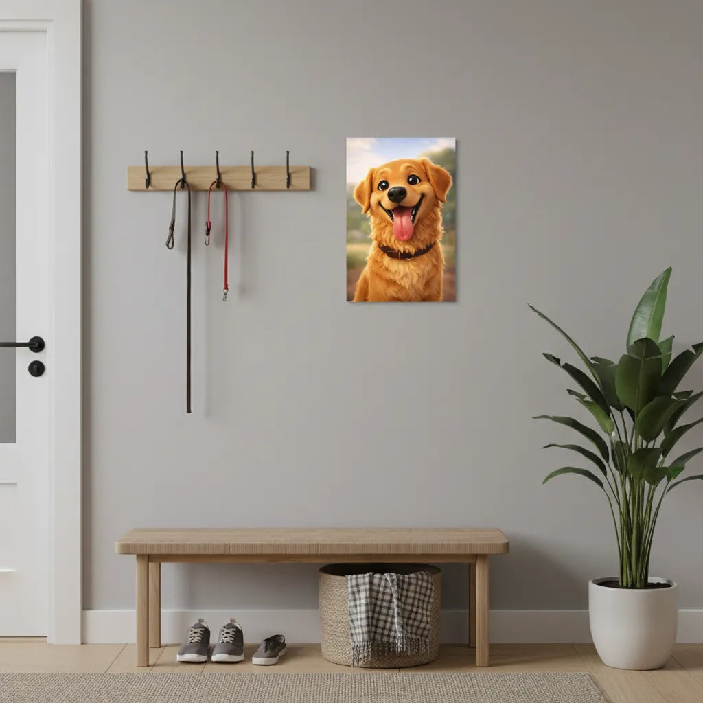 Personalisiertes Hunde-Schild im Cartoon-Stil – Dein Foto als Zeichentrick