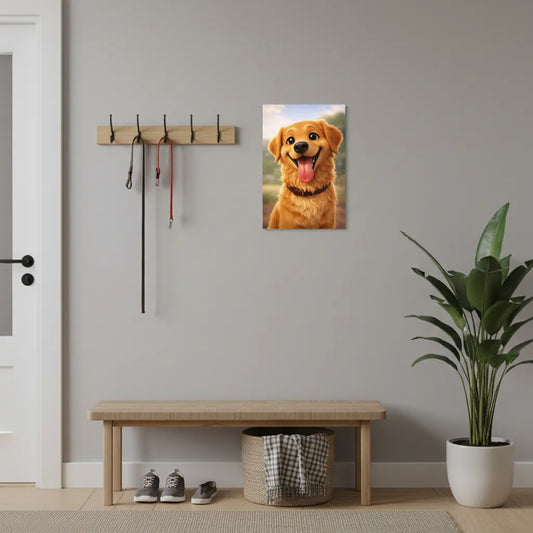 Personalisiertes Hunde-Schild im Cartoon-Stil – Dein Foto als Zeichentrick