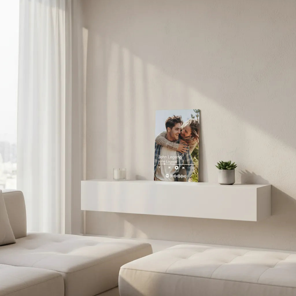 Personalisierte Musiktafel mit Foto & QR Code – Euer Lieblingssong