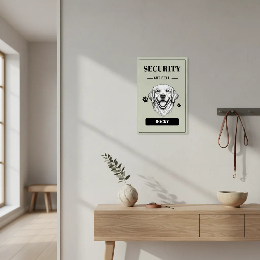 Security mit Fell – Personalisiertes Hundeschild mit Namen