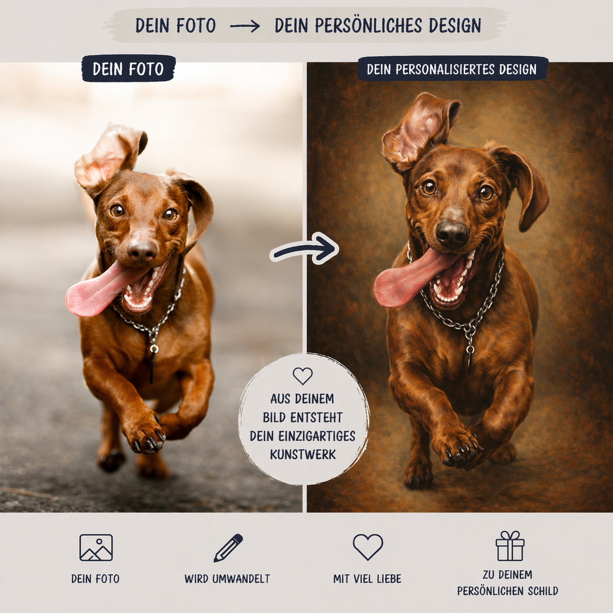 Personalisiertes Hunde Puzzle im Ölmalerei Stil – Dein Foto als Kunstwerk