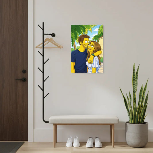 Personalisiertes Paar-Schild im Cartoon-Stil – Dein Foto als Zeichentrick