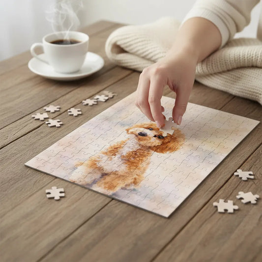Personalisiertes Hunde Foto Puzzle im Aquarell Stil