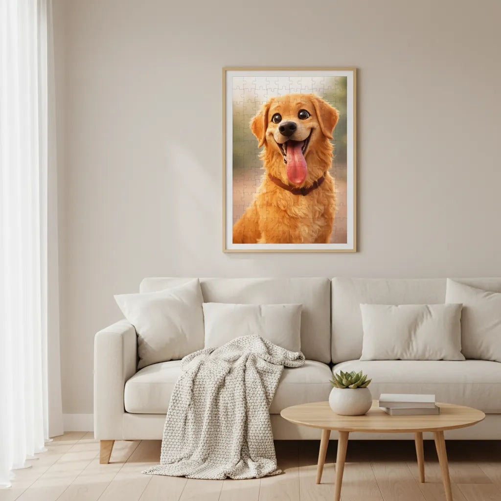 Personalisiertes Hunde Cartoon Puzzle – Dein Foto als Zeichentrick