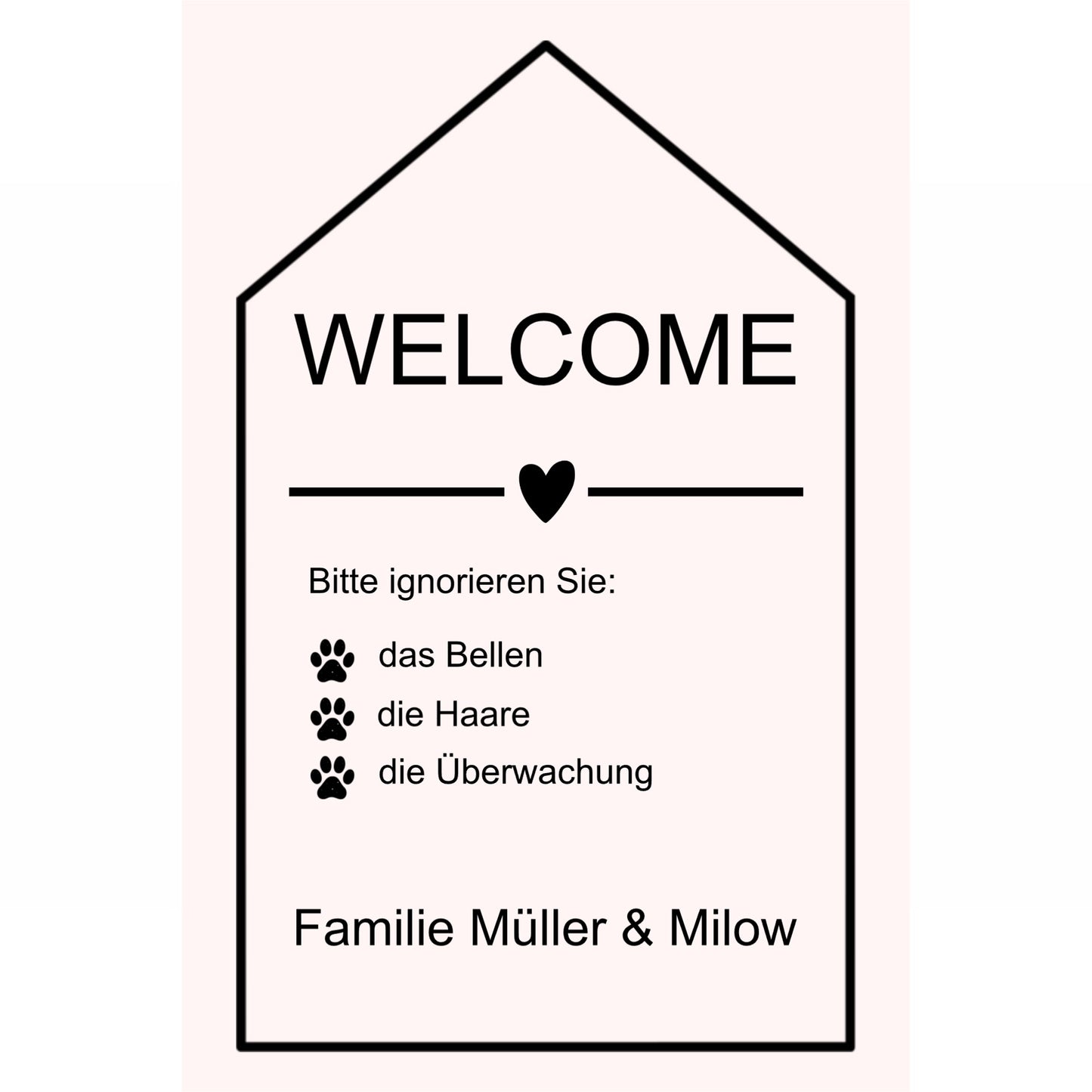 Welcome Hundeschild – Personalisiert mit Namen & Hunderegeln