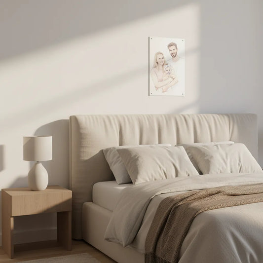 Personalisiertes Familien-Schild im Bleistift-Stil – Dein Foto als liebevolles Kunstwerk