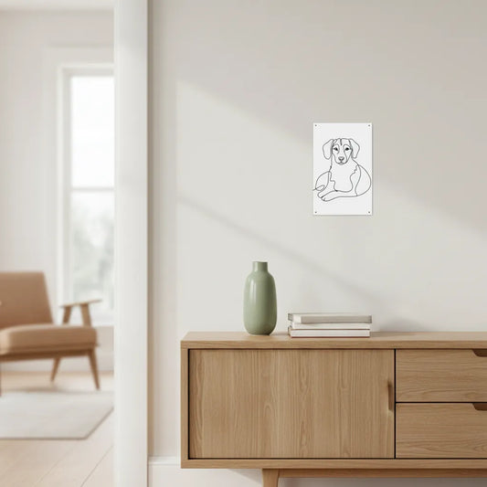Personalisiertes Hunde-Schild im Line Art Stil – Dein Foto als minimalistisches Kunstwerk
