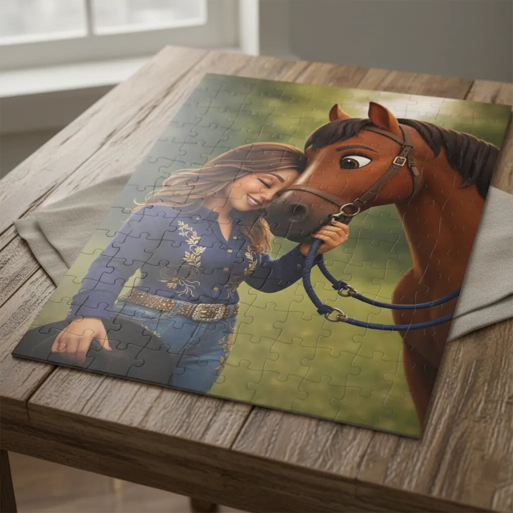 Herzenspferd – Personalisiertes Pferde Puzzle im Cartoon Stil