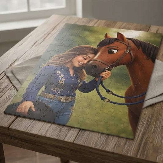 Herzenspferd – Personalisiertes Pferde Puzzle im Cartoon Stil