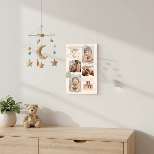 Baby Foto Collage Schild Modell Leo – Personalisiert mit deinen Lieblingsmomenten