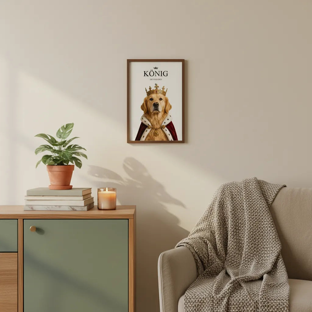 König mit Fell – Personalisiertes Hundeschild mit Namen