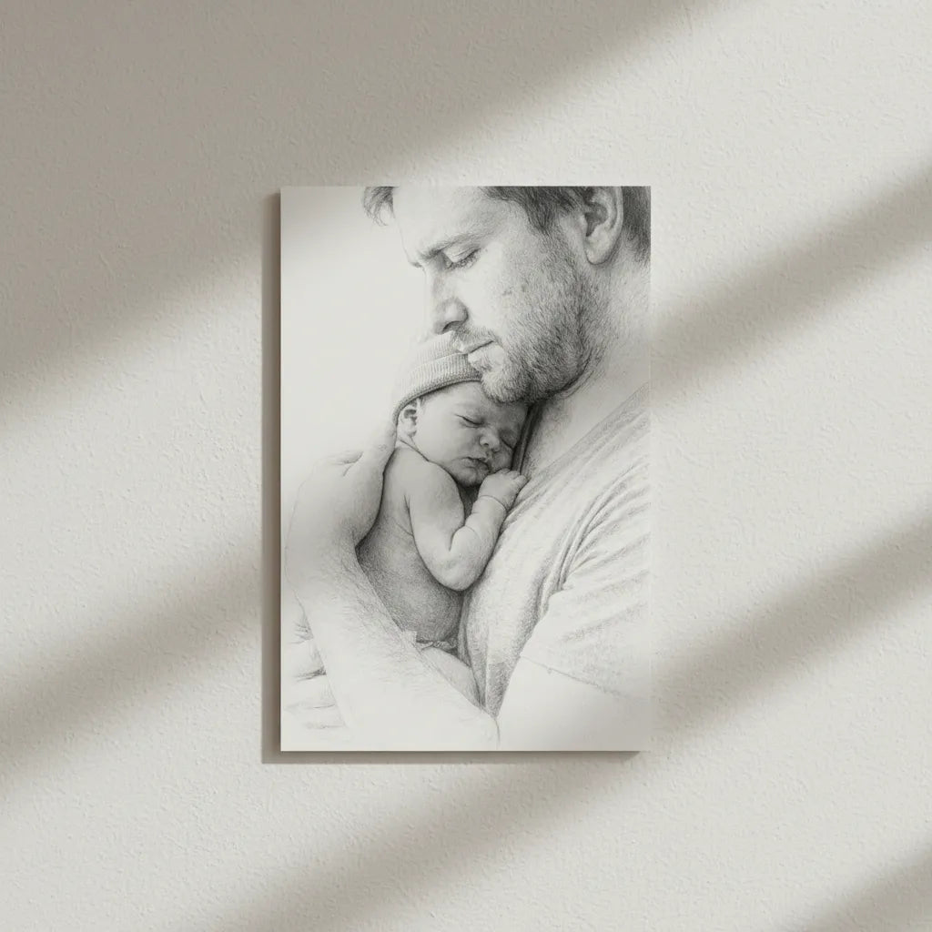 Personalisiertes Schild im Bleistift-Stil – Dein Foto als liebevolles Kunstwerk